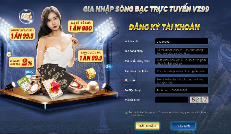 Truy Cập Trang Chủ VZ99